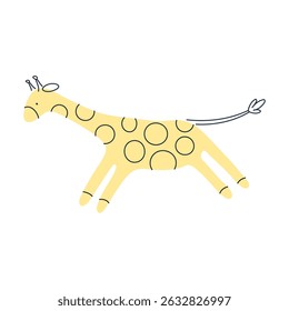 Adorable minimalist cartoon giraffe, abstract safari animal