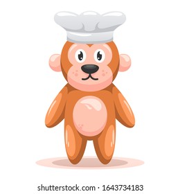 adorable monkey chef mascot cartoon vector