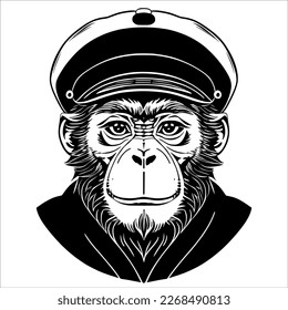 Adorable Monkey Sailor: Ready to Set Sail! 

