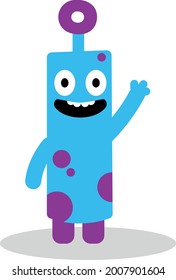 Adorable monster drawn as vector