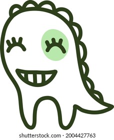 Adorable monster, illustration, vector on a white background.