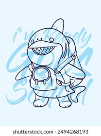 adorable monster vector with text i'mready goes to school background