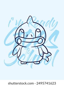 adorable monster vector with text i'mready goes to school background