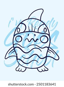 adorable monster vector with text i'mready goes to school background