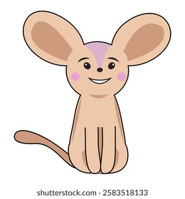 Adorable mouse character with large ears. Vector illustration