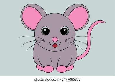 Adorable Mouse Vector Graphic For Web And Print. Premium Mouse Illustration Featuring Cute Design Perfect For Websites, Print Materials, Digital Content, And Creative Projects