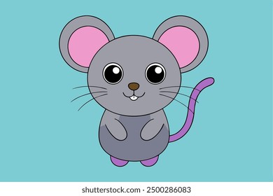 Adorable Mouse Vector Graphic For Web And Print. Premium Mouse Illustration Featuring Cute Design Perfect For Websites, Print Materials, Digital Content, And Creative Projects