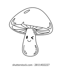Adorable mushroom illustration and