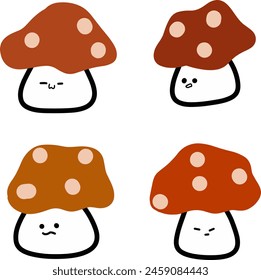 Adorable Mushrooms Illustrations | Cute Hand Drawings | For Creative Projects | Minimalist Design