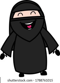 Adorable Muslim Woman cartoon Vector Illustration