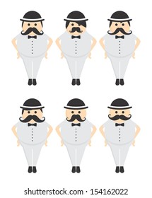adorable mustache guy full body avatar picture portrait