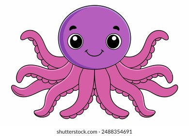 Adorable diseño de Vector con estampado de pulpo