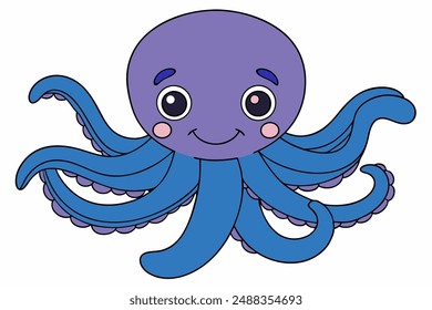 Adorable Octopus Print vector  Design