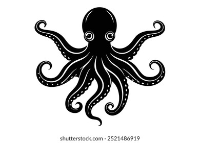 Adorable octopus vector for printables, clipart, and line art design. Perfect for digital use.
