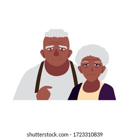 adorable old couple sharing at home vector illustration design