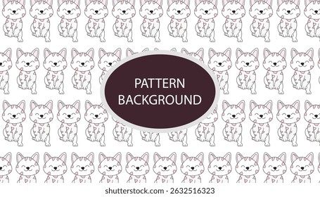 Adorable orange cat animal pattern background