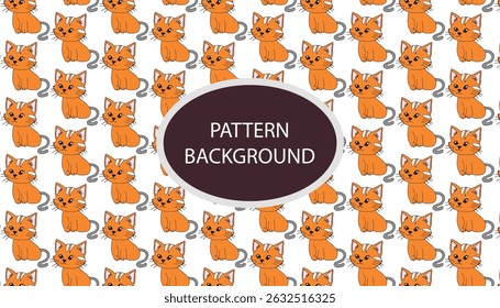 Adorable orange cat animal pattern background