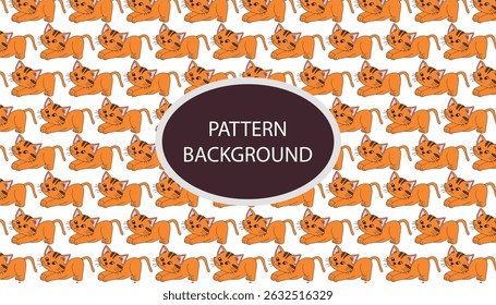 Adorable orange cat animal pattern background