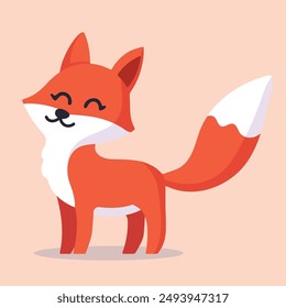 Adorable orange fox character cartoon style vector illustration for stikers.
