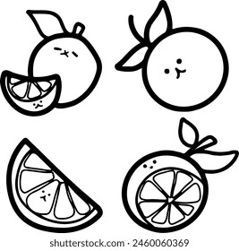Adorable Orange Illustrations | Cute Hand Drawings | For Creative Projects | Minimalist Design