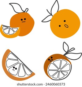 Adorable Orange Illustrations | Cute Hand Drawings | For Creative Projects | Minimalist Design
