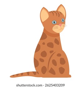 Adorable orange tabby cat sitting and looking curiously over its shoulder