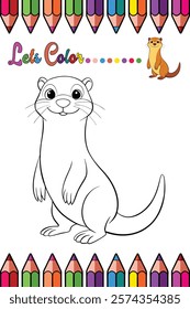 Adorable Otter Coloring Page for Kids - Fun and Printable Cartoon Animal Outline for Creative Learning