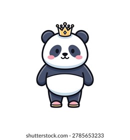 Adorable panda bear cartoon character crown