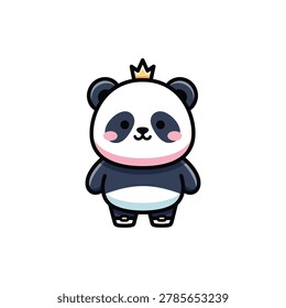 Adorable panda bear cartoon character