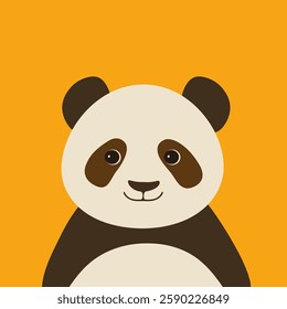 Adorable panda bear. Flat vector illustration.