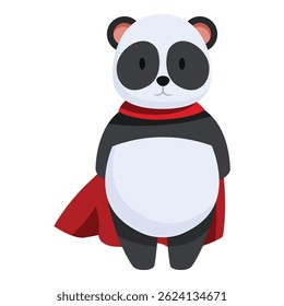 Adorable panda bear wearing a superhero cape, embodying strength and cuteness