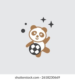Adorable Panda Characters with Soccer Balls – Vector Illustration

