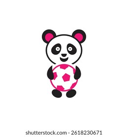 Adorable Panda Characters with Soccer Balls – Vector Illustration

