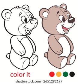 Adorable Panda Coloring Page  Cute Cartoon Character with Happy Expression and Simple Bold Line Art for Kids Printable Activity Book