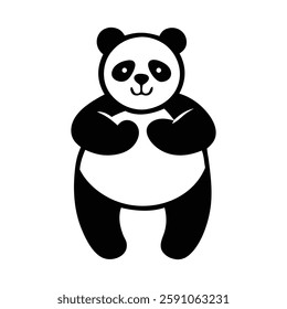 Adorable Panda Drawing, Cute Cartoon Panda, Vector Art for Kids. Kawaii Panda Illustration, Fun Panda Clipart
