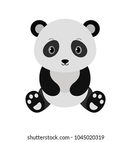 Adorable panda in flat style.