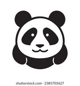 Adorable Panda Icon Black and White Panda Clipart