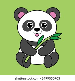 Adorable Panda Vector Line Art | Cute Animal Clipart and Graphic Design