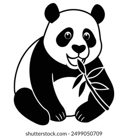 Adorable Panda Vector Line Art | Cute Animal Clipart and Graphic Design