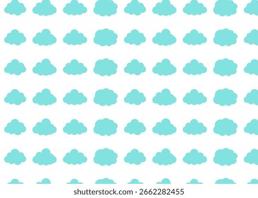 Adorable pastel blue clouds in repeating layout – great for nursery wallpapers, children’s fabrics, and baby-themed projects.