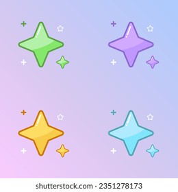 Adorable pastel color sparkle star