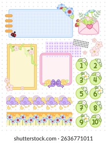 adorable pastel memo frame for bullet journal page