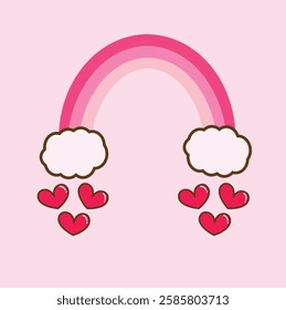 Adorable pastel rainbow with a cute and romantic touch. Perfect for Valentine’s Day, dreamy designs, digital art, and love-themed projects. Soft, charming, and full of happiness.