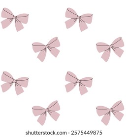 An adorable pattern featuring cute pink bows designed for all your creative projects