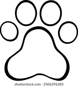 Adorable paw print illustrations of animals like dogs and cats for use in icons and illustrations