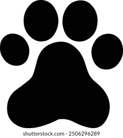 Adorable paw print illustrations of animals like dogs and cats for use in icons and illustrations