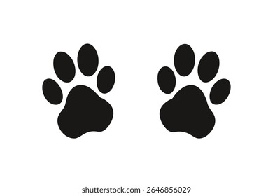 Adorable Paw Prints A Collection of Cute and Simple Black and White Paw Print Illustrations, Perfect for Pet-Themed Designs, Logos, and Crafts. Download High-Resolution Vector Graphics for Free.
