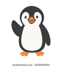 Adorable Penguin Cartoon Vector Art flat
