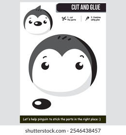 An adorable penguin cut-and-glue activity designed for kids to enhance their creativity and fine motor skills. Perfect for classrooms or home use to combine fun with learning.