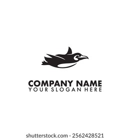 Adorable Penguin Sliding Vector Logo – Perfect for Any Project!